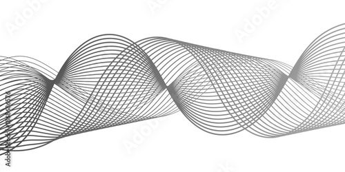 Abstract graphic of a wave, rendered in clean lines, creating a mesmerizing visual representation, a study of pattern, movement, and graphic design.