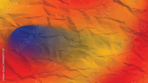 Vibrant abstract background featuring a crumpled paper texture overlaid with a distinct blue and purple gradient creating a dynamic color contrast across the surface