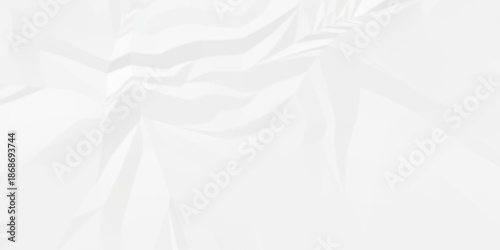 Crumple crushed white paper obsolete rumple craft design. wrinkle ripped creased crumple aged closeup recycled document grunge paper background.