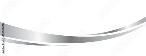 Flowing silver swooshes with silver gradient for a luxurious border or footer on a certificate, banner