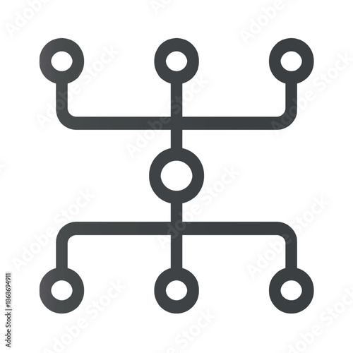 Hierarchical Network Diagram Branching Structure Illustration Vector