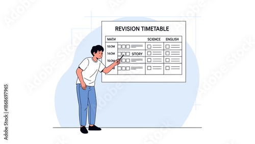 Student Planning Revision Schedule for Exams with Checklist