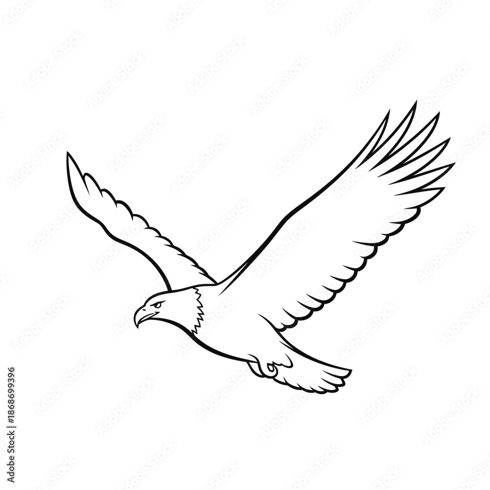 Obraz premium Black and White Eagle Illustration.