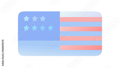 Transgender american flag with six stars on white background