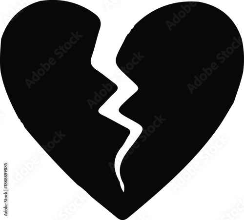 broken heart icon set,seperate,Heartbreak / broken heart or divorce flat i