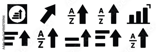 sort ascending silhouette icon set,Transport symbol. Vector illustration.
