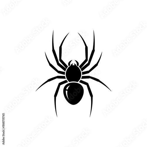 Black Spider Silhouette Vector Graphic.