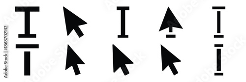 text cursor silhouette icon set,Transport symbol. Vector illustration.