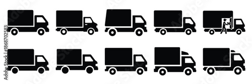 truck delivery silhouette icon set,Transport symbol. Vector illustration.