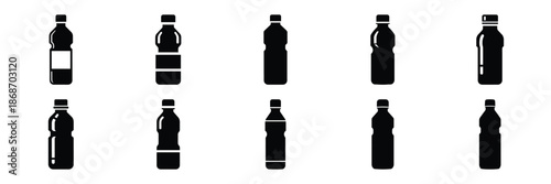 water bottle silhouette icon set,Transport symbol. Vector illustration.
