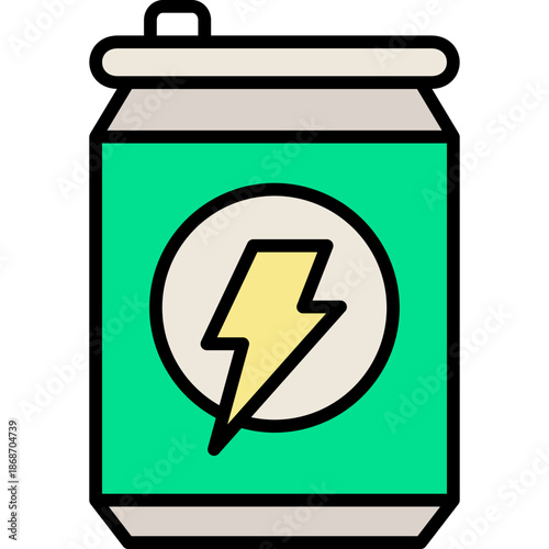 Energy Drink Can icon in Filled Line Style