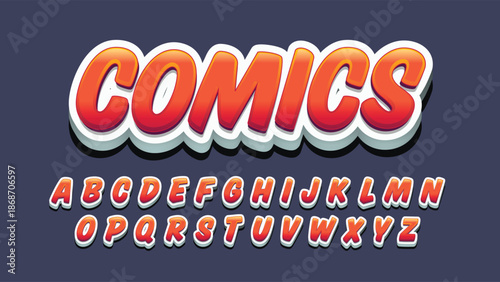 orange and white 3d cartoon isolated letters