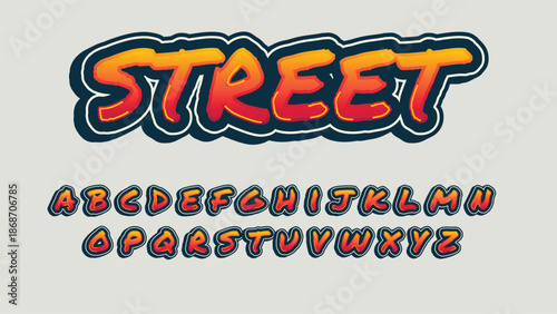 orange modern graffiti isolated font