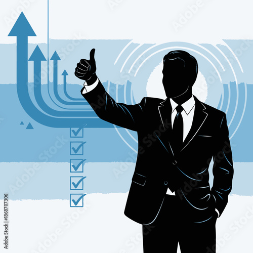Businessman Giving Thumbs Up Approval.
