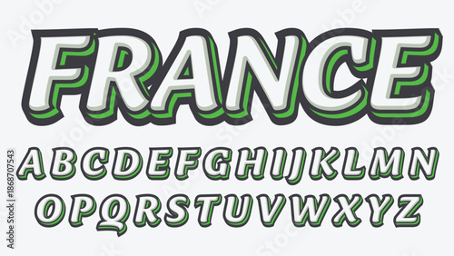 white and green 3d cartoon isolated letters
