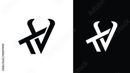 simple letter tv logo vector design template