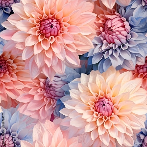 Realistic Flowers Seamless Pattern, Flower Pattern, Colorful Flower Background, Floral Pattern, Spring Flowers Digital Paper