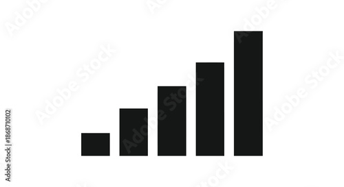 A simple graphic depicting a series of ascending rectangular bars a minimalist silhouette