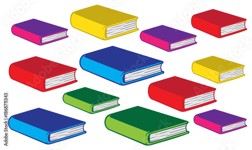 Books scattered, symbolizing colorful education and learning concepts