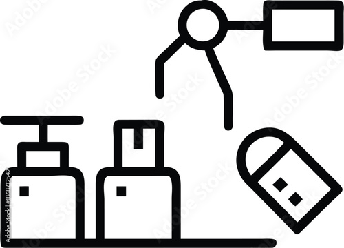 vector illustration of a hand holding a briefcase