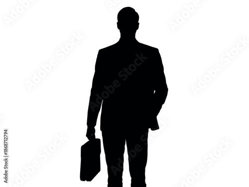 Businessman Walking with Briefcase Silhouette