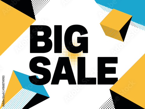 Big Sale Advertisement with Geometric Shapes