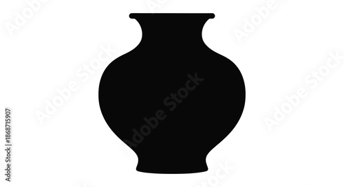 a simple black vase shape is prominently displayed against a white background a striking silhouette
