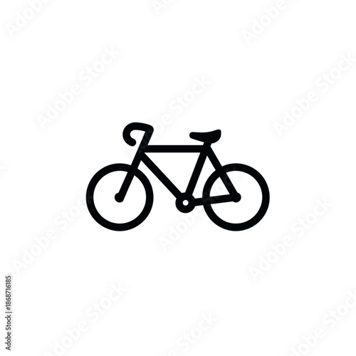 Bicycle icon in minimalist style on white background  