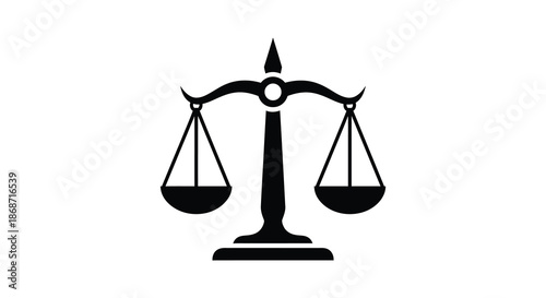 A simple illustration of scales of justice representing balance and legal fairness silhouette