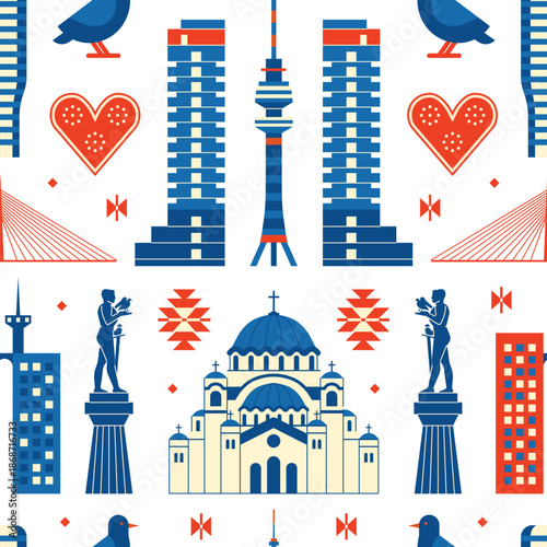 Belgrade Pattern Landmarks and Symbols of Culture