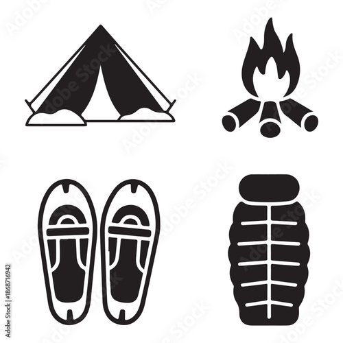 Winter outdoor footwear silhouette for camping and cold travel