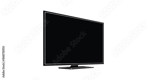 A modern flat screen television presented in a striking dark outline silhouette
