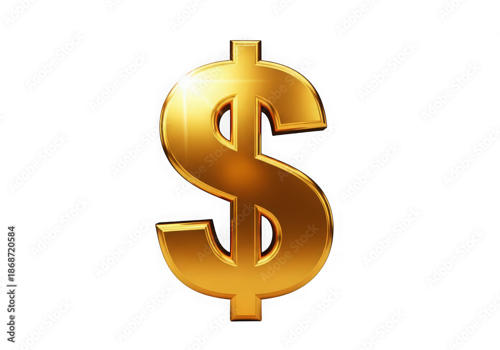 Obraz premium Golden dollar symbol