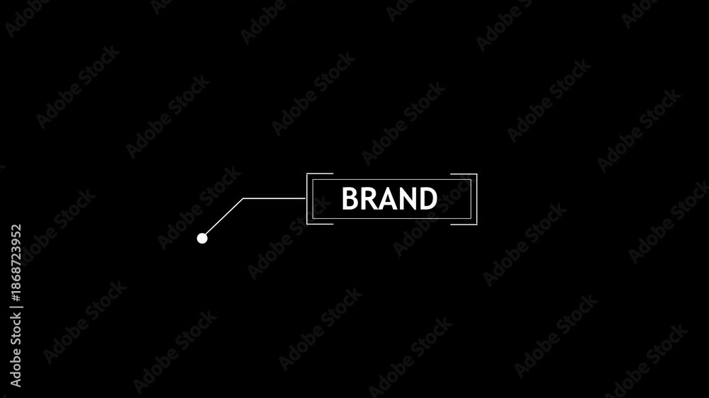 HUD brand callout box with pointer line on dark background. Digital ...