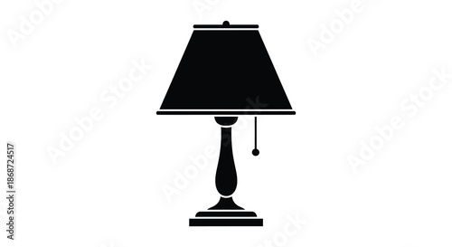 A simple black table lamp design is presented offering a classic and elegant lighting silhouette