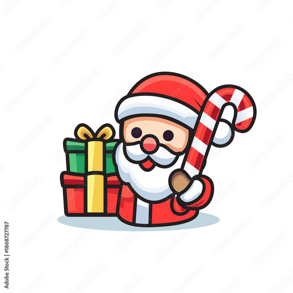 Fototapeta premium Christmas Gift Box Stack Flat Illustration.
