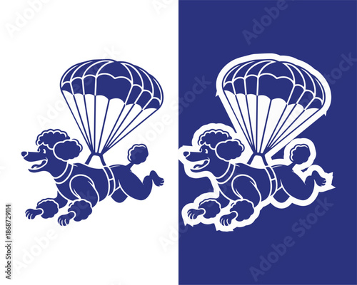 Joyful Dog Parachute Jump Artwork
