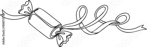 Elegant rolled gift with flowing ribbon