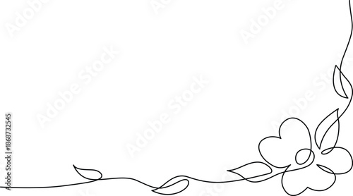 Delicate flower corner border Vector