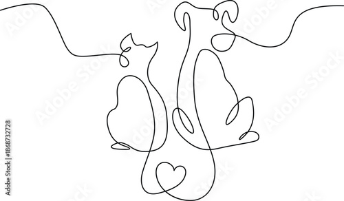 Two animals playing together Vector