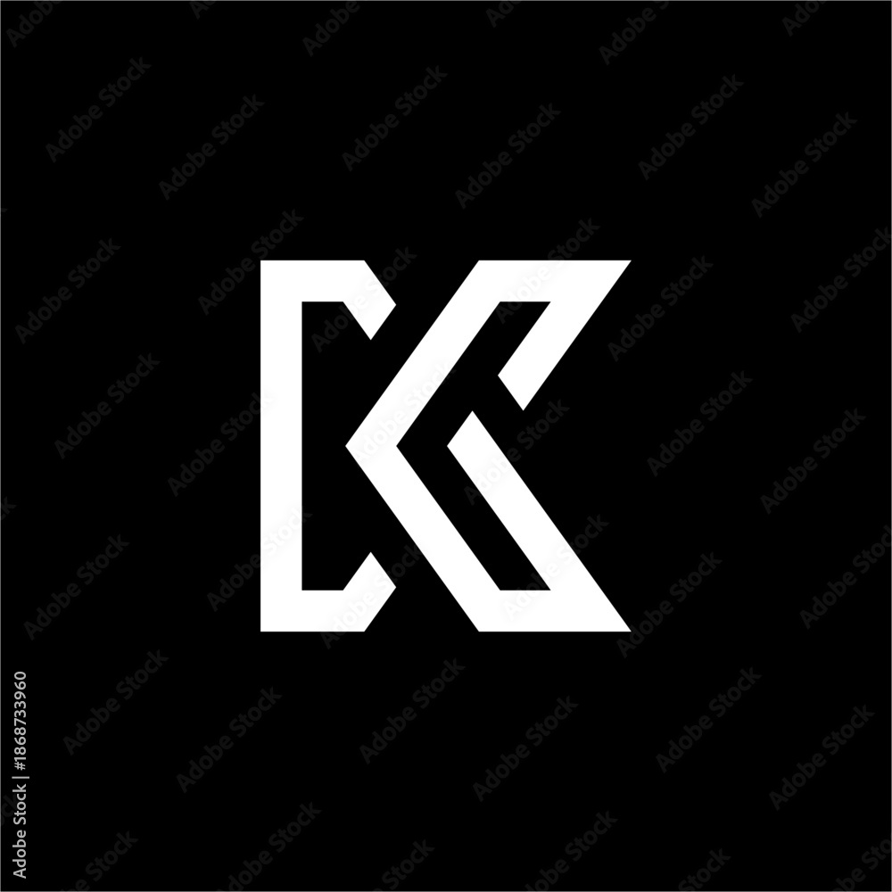 Fototapeta premium The interlocking letters KG or GK form a strong, open structure, symbolizing strong partnerships, connectivity, and fundamental growth.