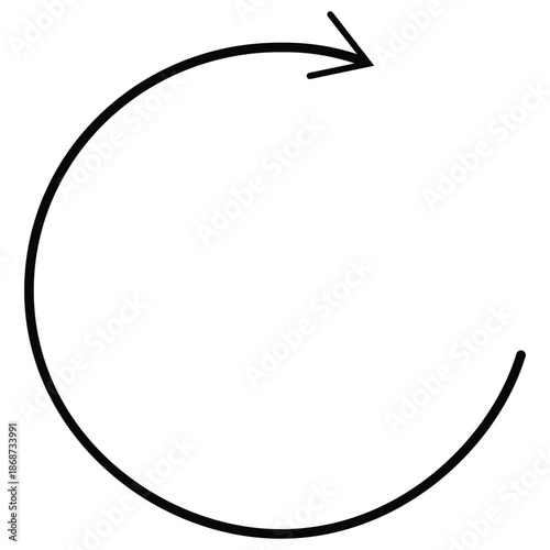 Circular arrow symbol for rotation or movement direction