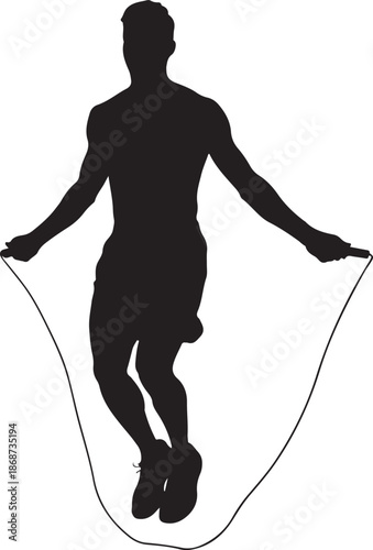 Silhouette of a person jumping rope
