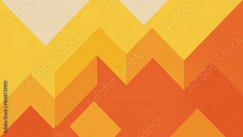 A vibrant abstract geometric pattern in shades of orange and yellow