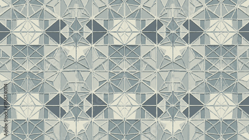 Seamless Geometric Pattern with Abstract Triangular Shapes in Neutral Grey Tones, Modern Subtle Background Design