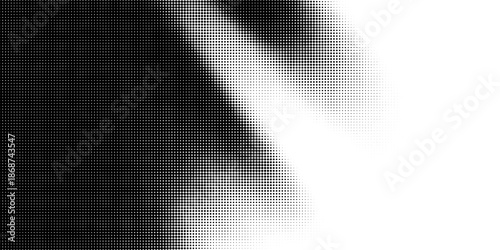 Gradient halftone dots pattern texture background. Abstract curves. Polka dots backdrop. Wavy dotted spotted pattern. Modern dotted template vector illustration for design, covers, web banners