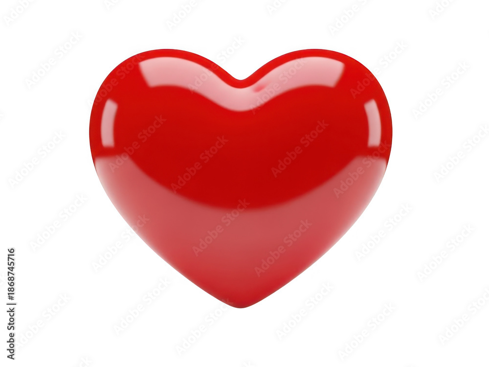 Fototapeta premium Vibrant red heart symbolizing love and passion isolated on transparent background