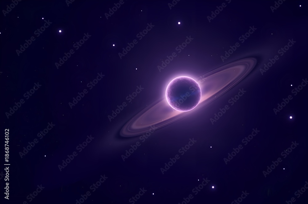 Fototapeta premium Cosmic Event: Black Hole Surrounded by Ringed Nebula