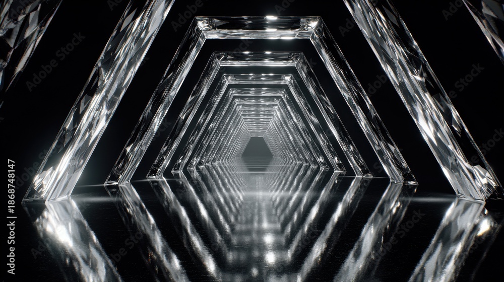 Obraz premium futuristic maze made of reflective crystals perfect for advanced design projects
