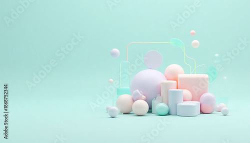 Colorful Birthday Balloon Illustration – Fun Party Decoration with Blue and Pink Bubbles, Circle Frame & Festive Holiday Vector Art